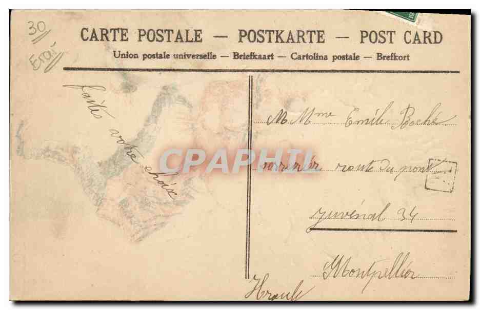 Caricature d'un homme avec poisson — 1er Avril — éditeur non visible — Rückseite