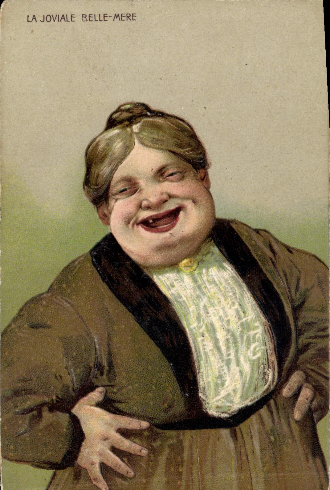 La Joviale Belle-Mère — caricature humoristique — éditeur non identifié