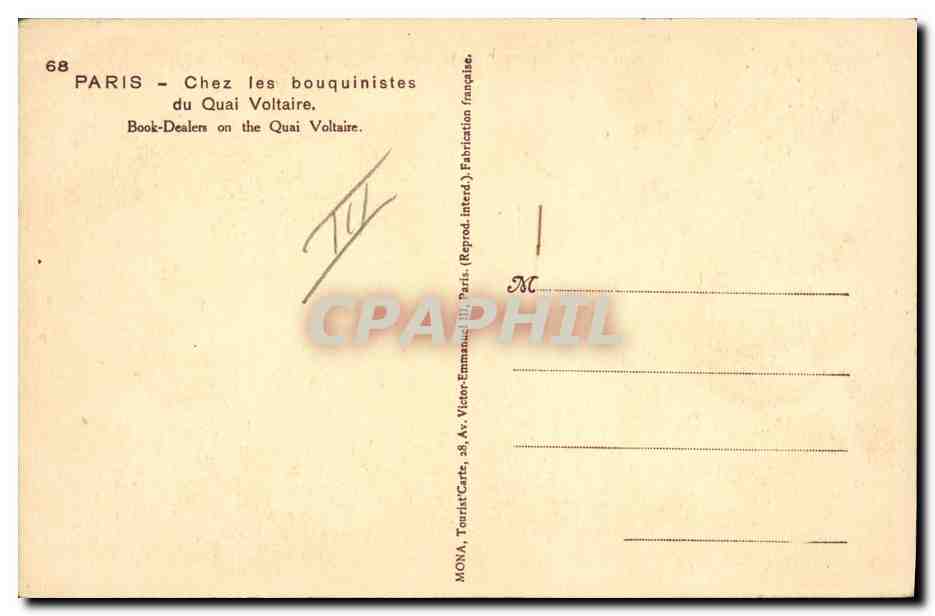 CPA Paris Chez les bouquinistes du Quai Voltaire  — Rückseite