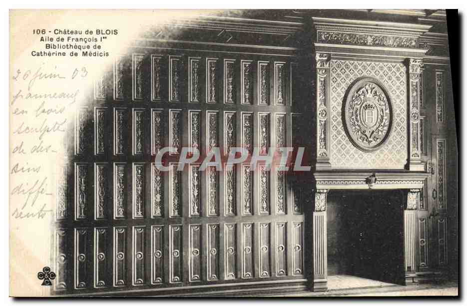 CPA Bibliotheque Chateau de Blois Aile de Francois 1er Catherine de Medicis 
