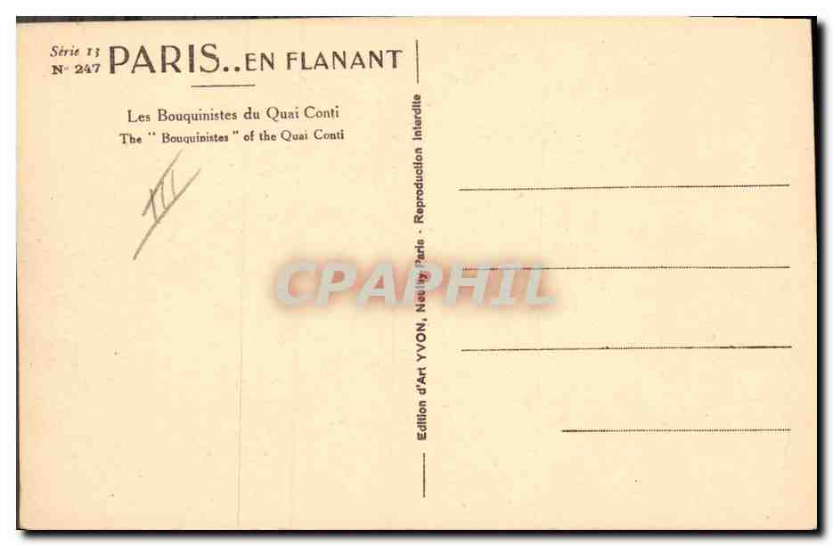 Les Bouquinistes du Quai Conti — Paris — Édition d'Art YVON, Paris — Reverso