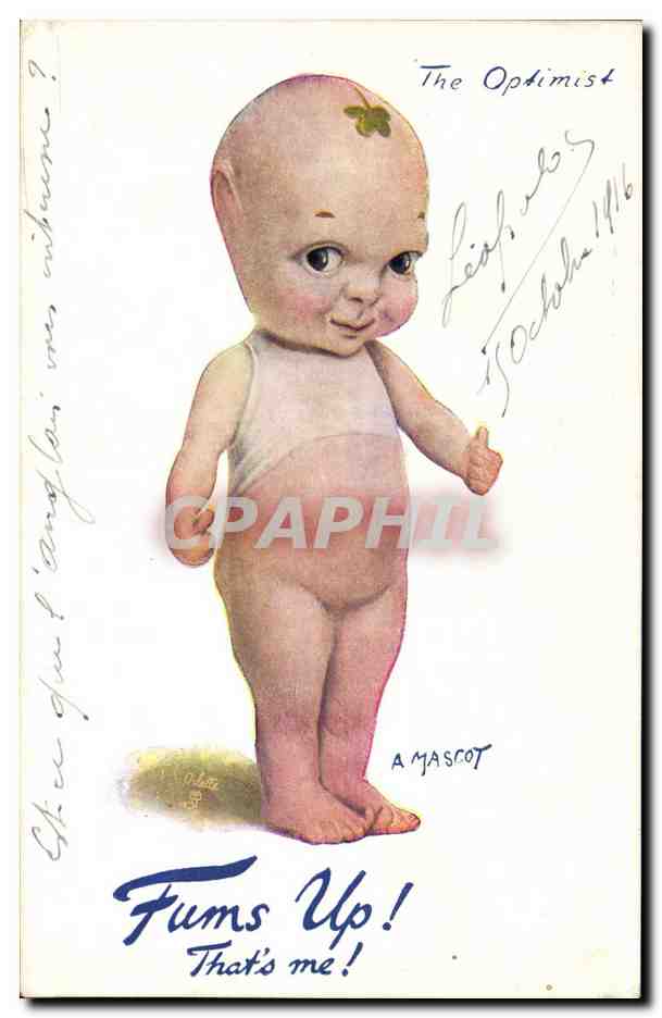 CPA Fantaisie Illustrateur Enfant Fums up ! a mascot