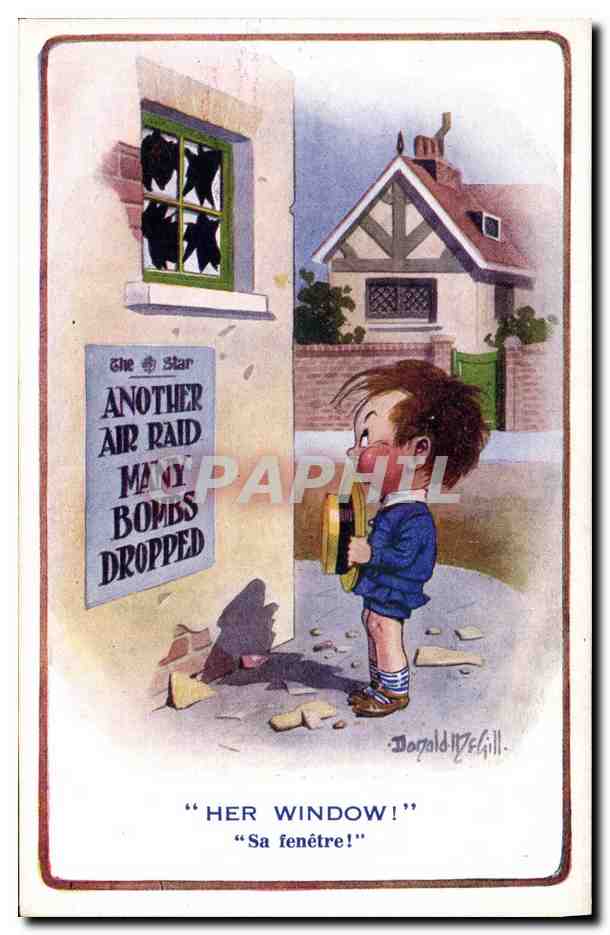 CPA Fantaisie Illustrateur Enfant Donald Mc Gill Her window !