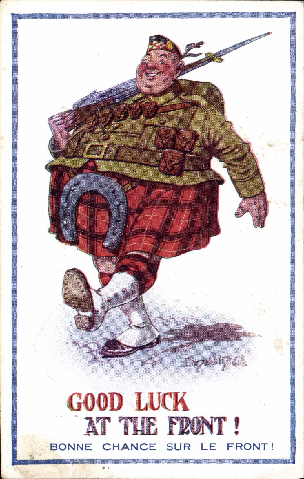 Soldat écossais — caricature — Inter-Art Co. Red Lion Square, W.C. No. II Series