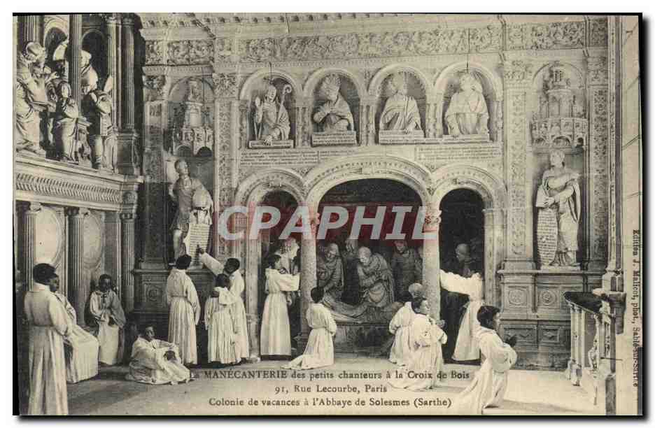 Manècannerie des petits chanteurs à la Croix de Bois — Colonie de vacances à l'Abbaye de Solesmes (Sarthe) — Éditeur : J. Malich, Paris