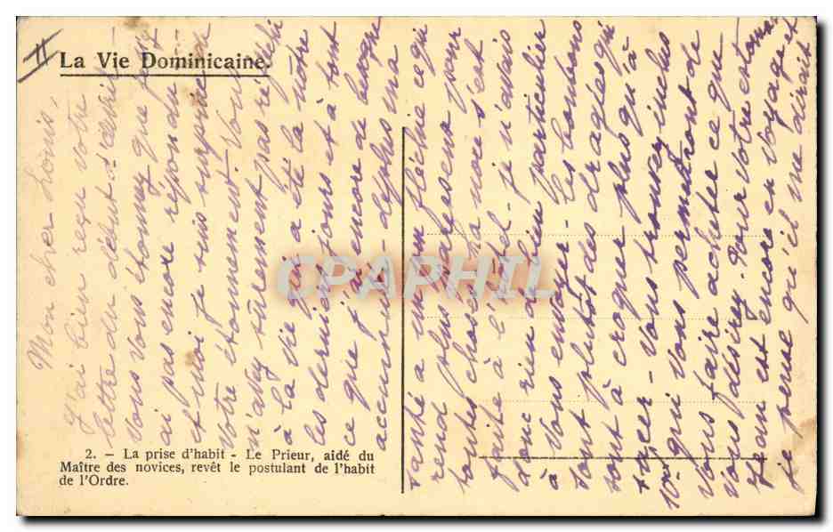 CPA La vie Dominicaine La prise d'habit  — Rückseite