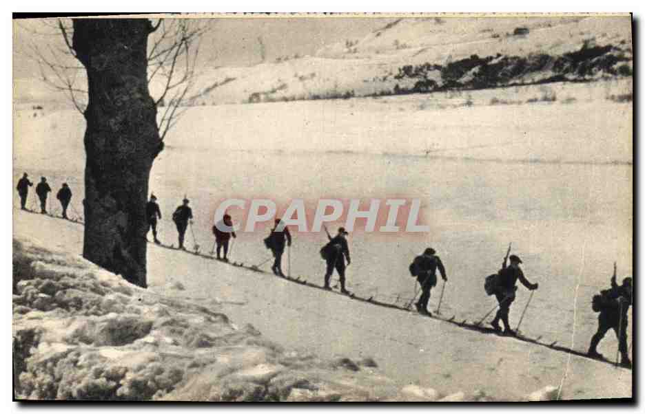 CPA Militaria Chasseurs Alpins Entrainement des eclaireurs skieurs Sji