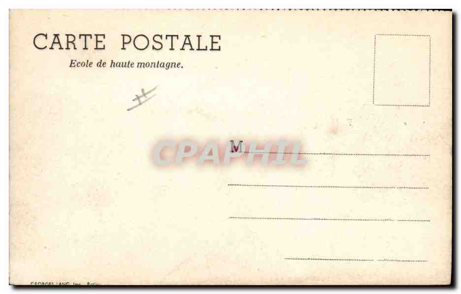 CPA Militaria Chasseurs Alpins Ecole de haute montagne — Rückseite