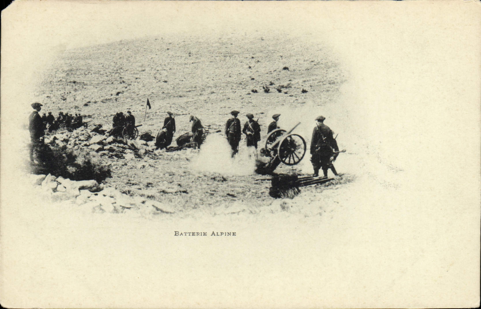 CPA Militaria Chasseurs Alpins Batterie alpine