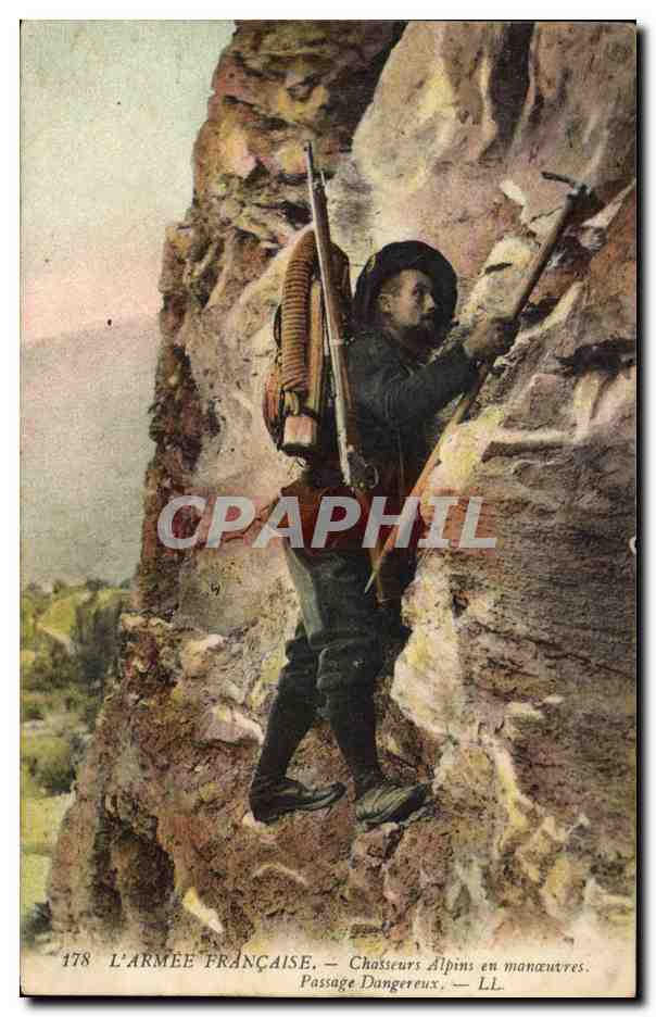 Chasseurs Alpins en manœuvres — Passage Dangereux — LL — n°178