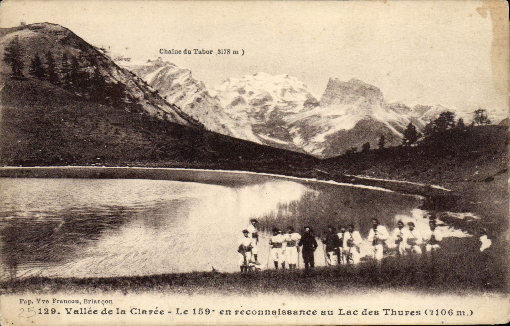 CPA Militaria Chasseurs Alpins Vallee de la Claree Le 159eme en reconnaissance au lac des Thures