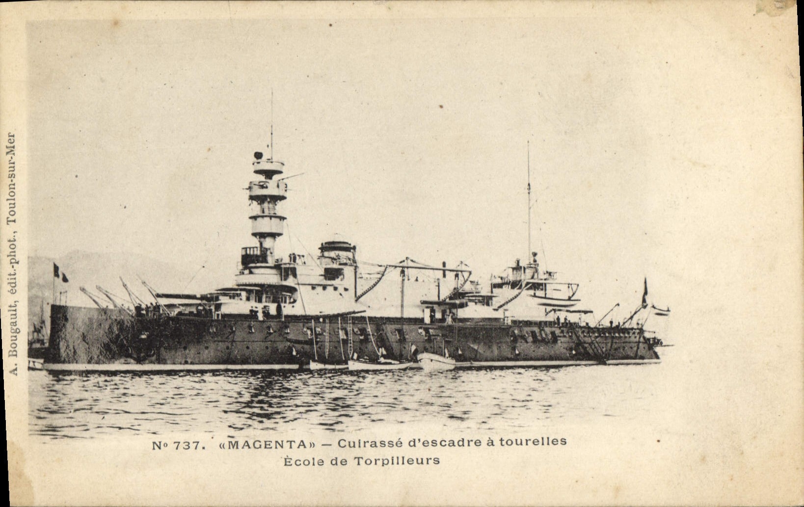 CPA Bateau Magenta Cuirasse d'escadre a tourelles Ecole de torpilleurs