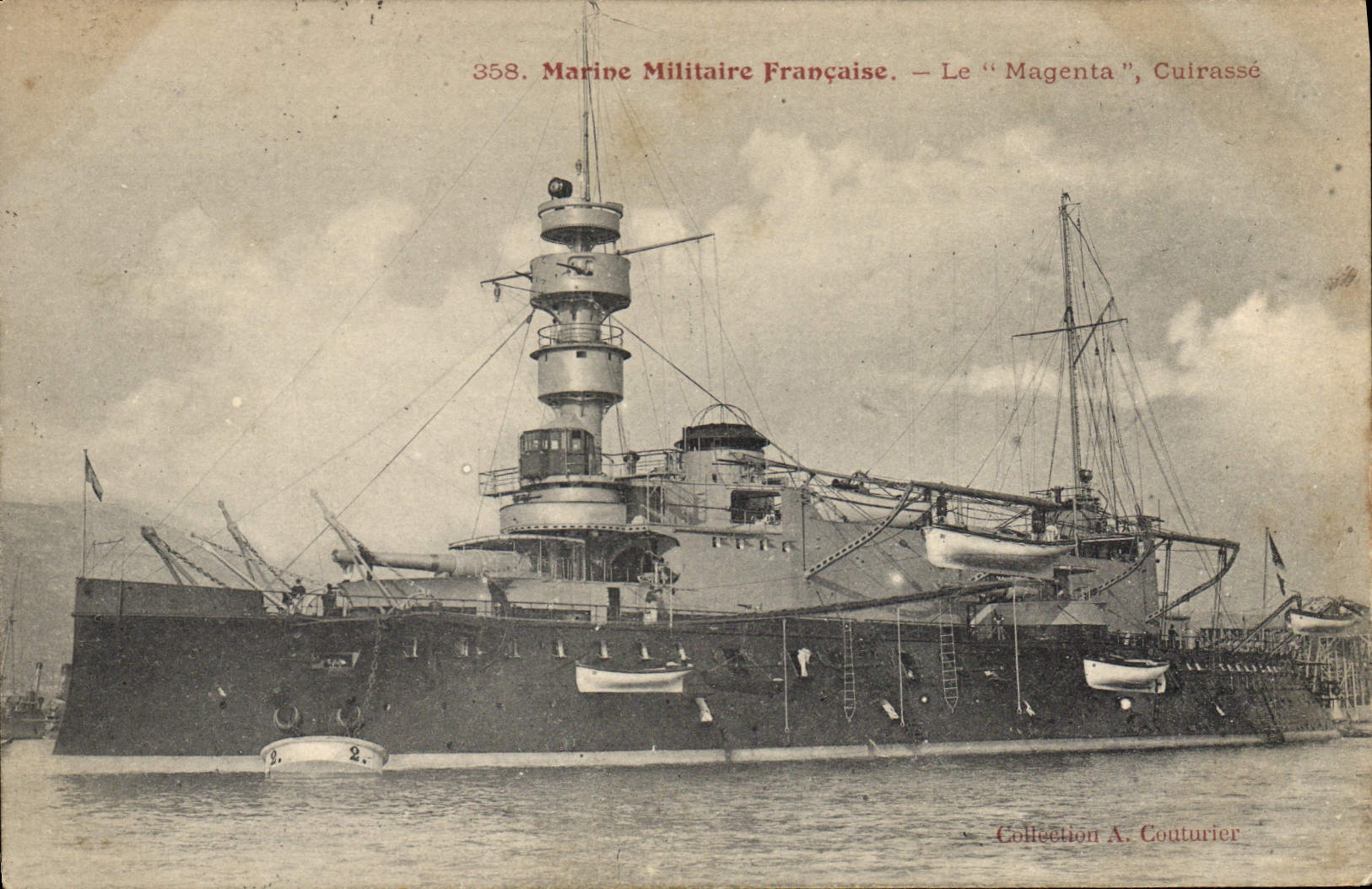 Le "Magenta", Cuirassé — Marine Militaire Française — Collection A. Couturier