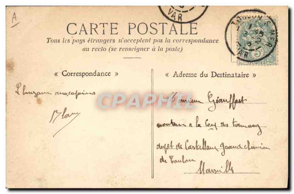 Le "Magenta", Cuirassé — Marine Militaire Française — Collection A. Couturier — Verso