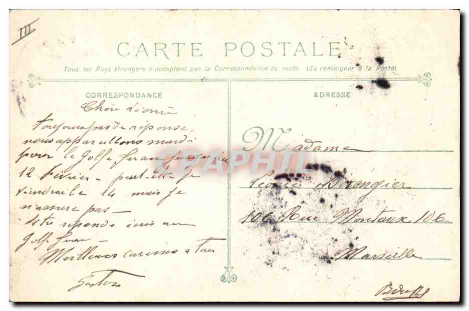 Bateau de guerre français Mirabeau — Marine Militaire Française — éditeur Marius Bar, Toulon — Reverso
