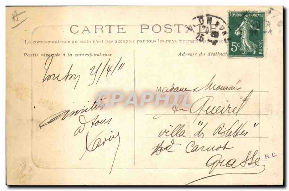 CPA Bateau Le cuirasse Massena — Verso