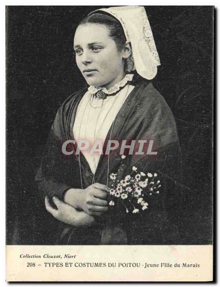 CPA Folklore Poitou Jeune fille du marais
