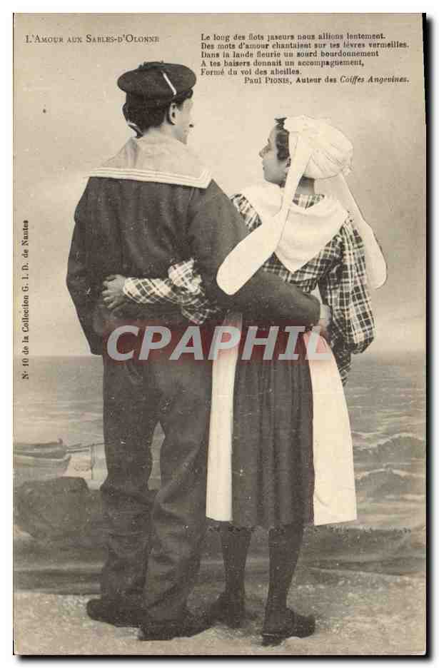CPA Folklore L'amour aux Sables d'Olonne Marin