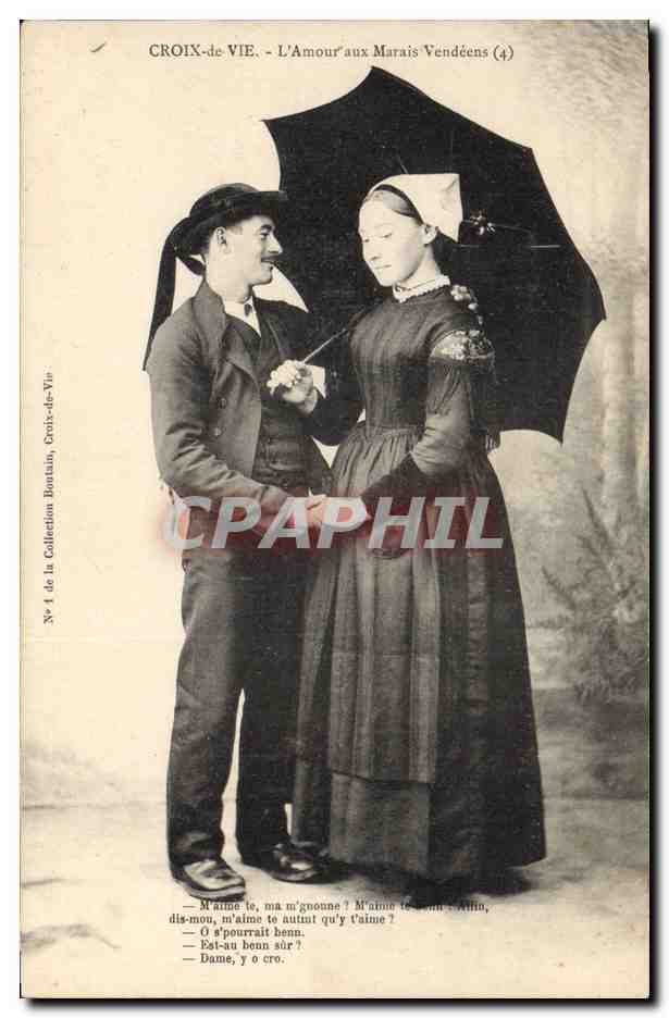 CPA Folklore Croix de Vie L'amour aux Marais Vendeens