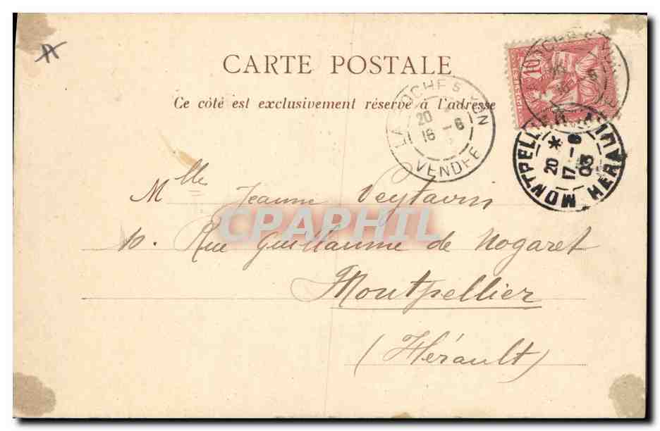 CPA Folklore Angelina Femme Enfant — Verso