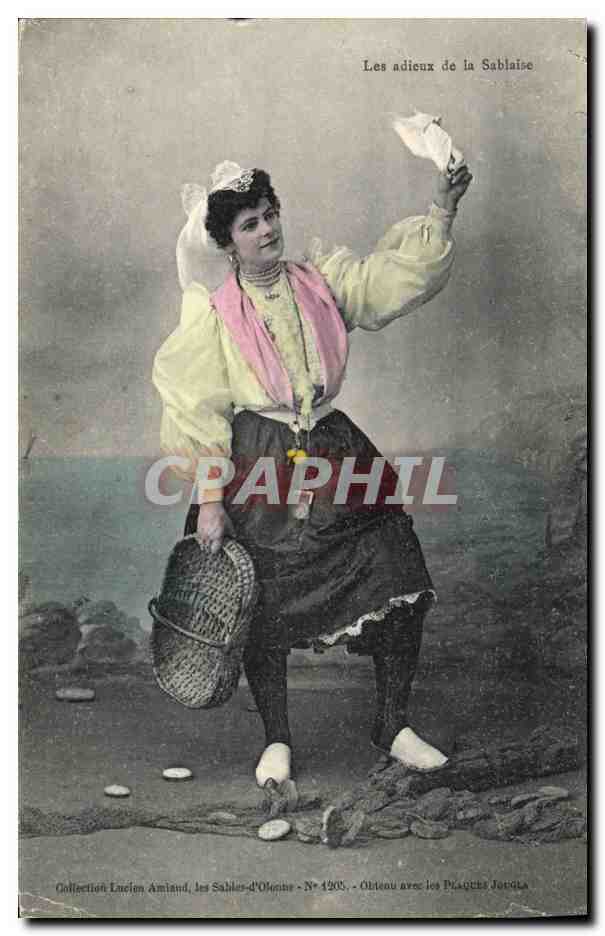 CPA Folklore Les adieux de la Sablaise