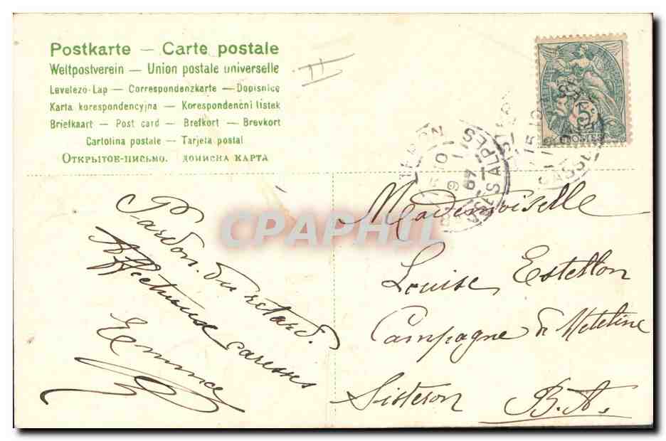 CPA Fantaisie Fleurs Trefles Colombes  — Rückseite