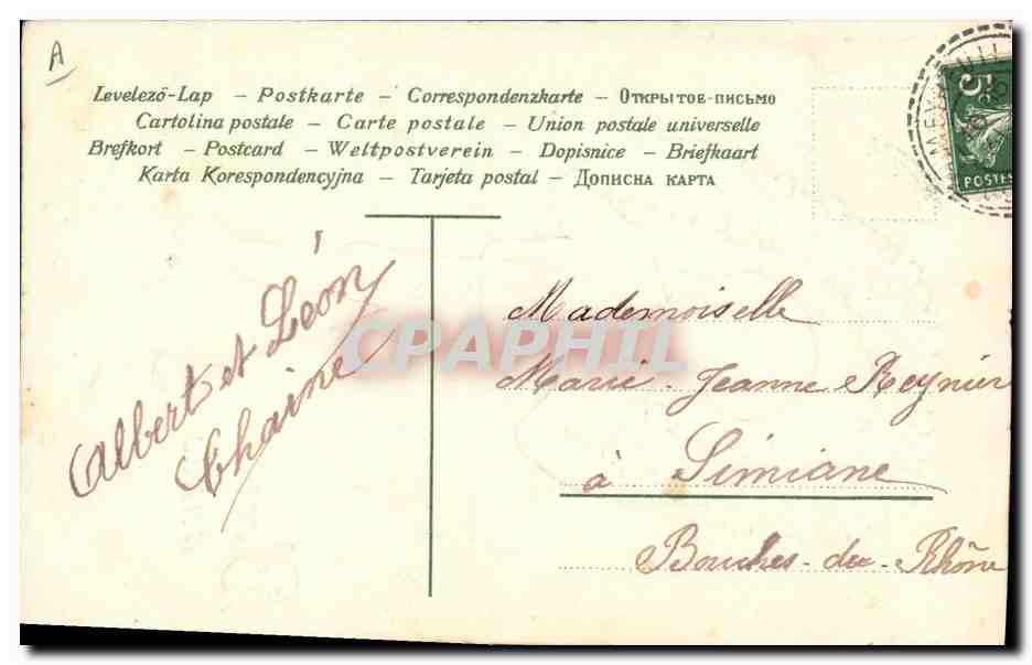 CPA Fantaisie Fleurs Enfant Couronne  — Rückseite
