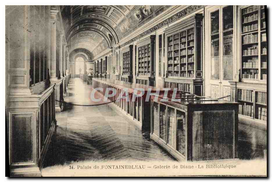 CPA Bibliotheque Palais de Fontainebleau Galerie de Diane 