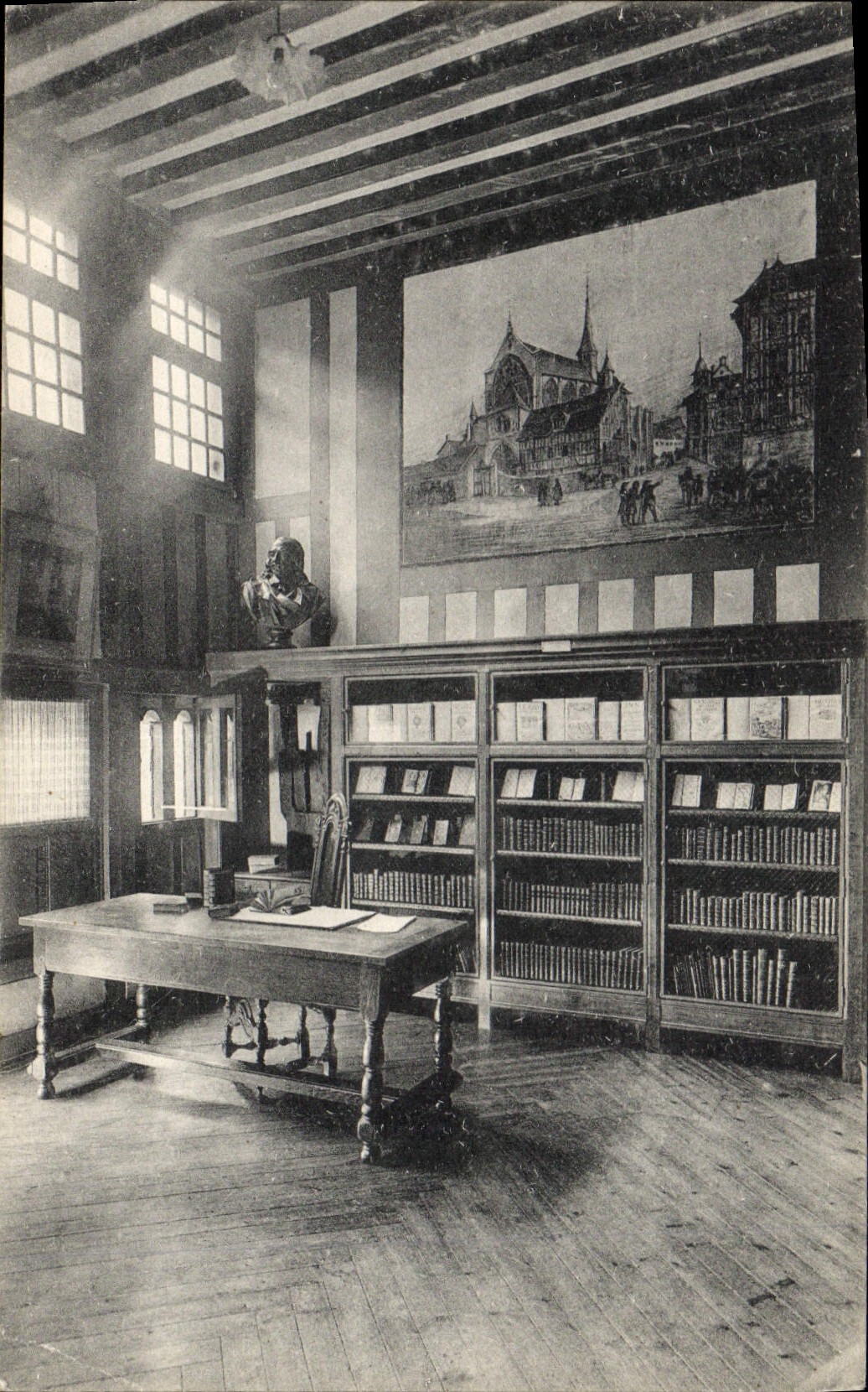 CPA Bibliotheque Rouen Maison de Pierre Corneille 