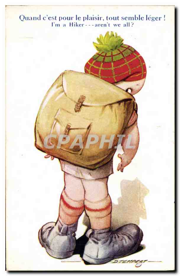 CPA Fantaisie Illustrateur Tempest Enfant Sac a dos 