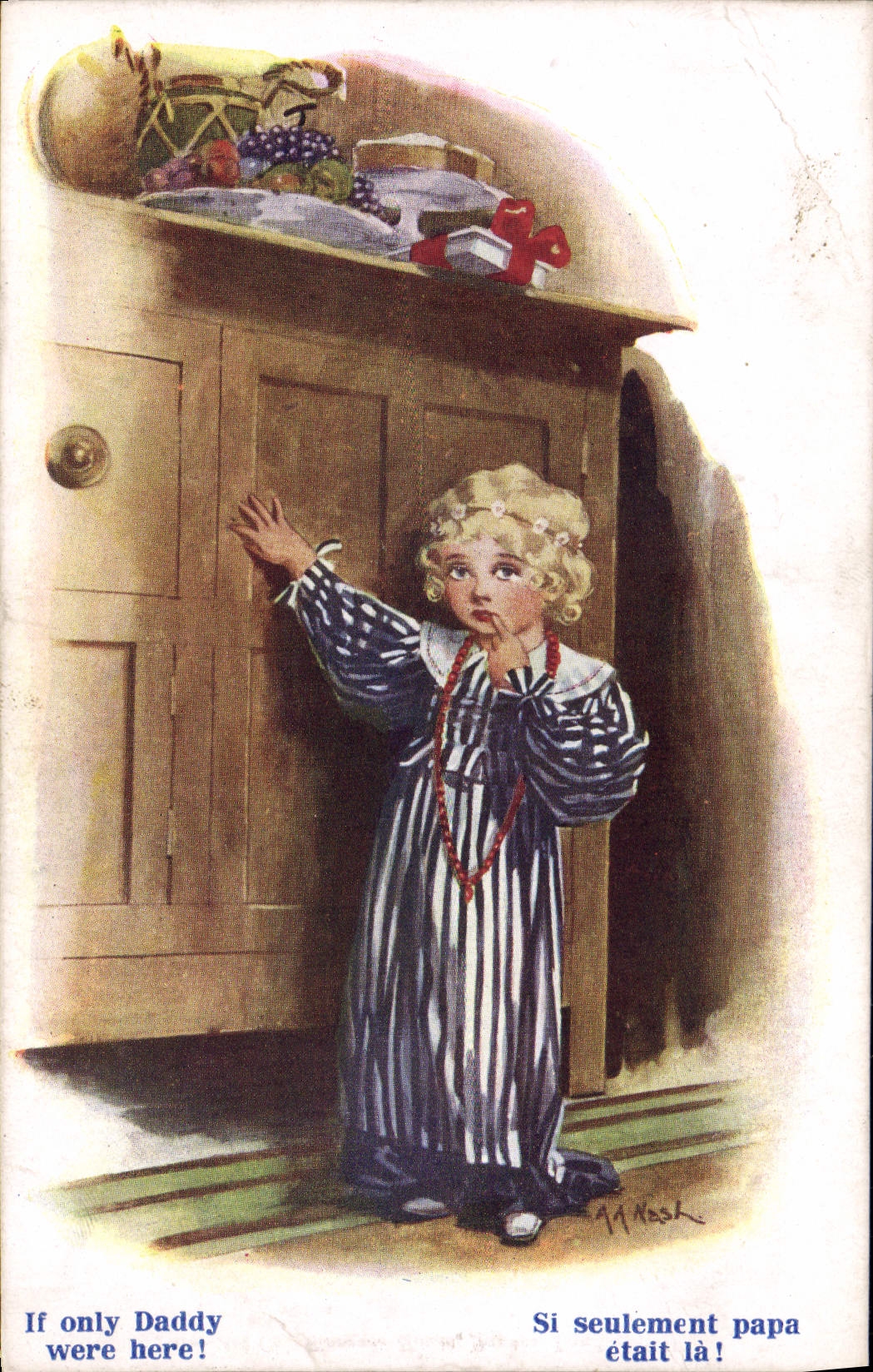 CPA Fantaisie Illustrateur Si seulement papa etait la ! Enfant 
