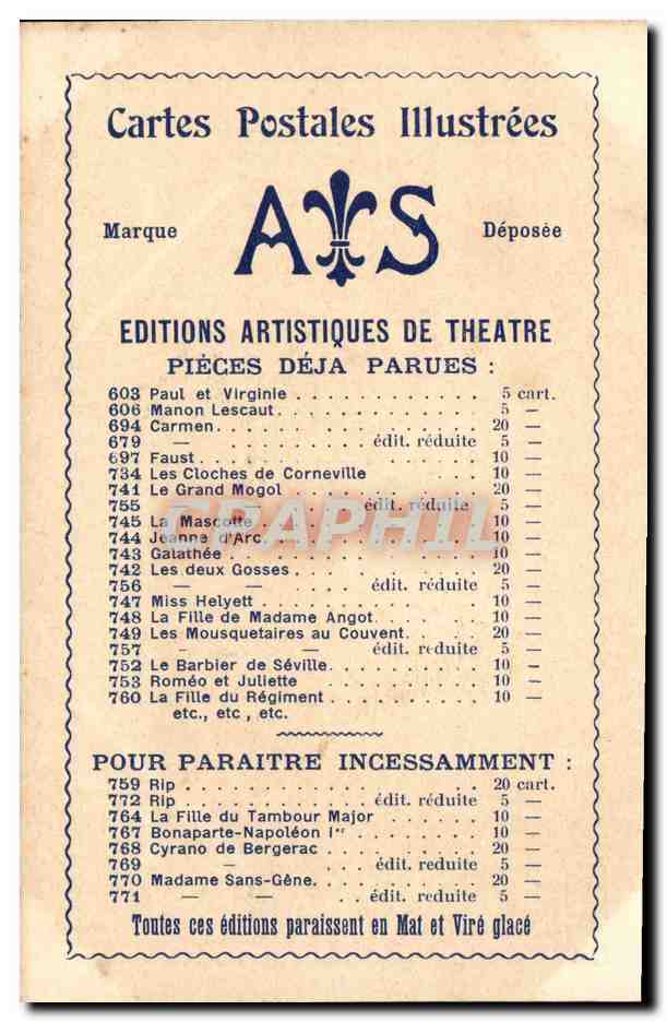 Carmen — Opéra-comique en 4 actes — Éditions Artistiques de Théâtre — Verso