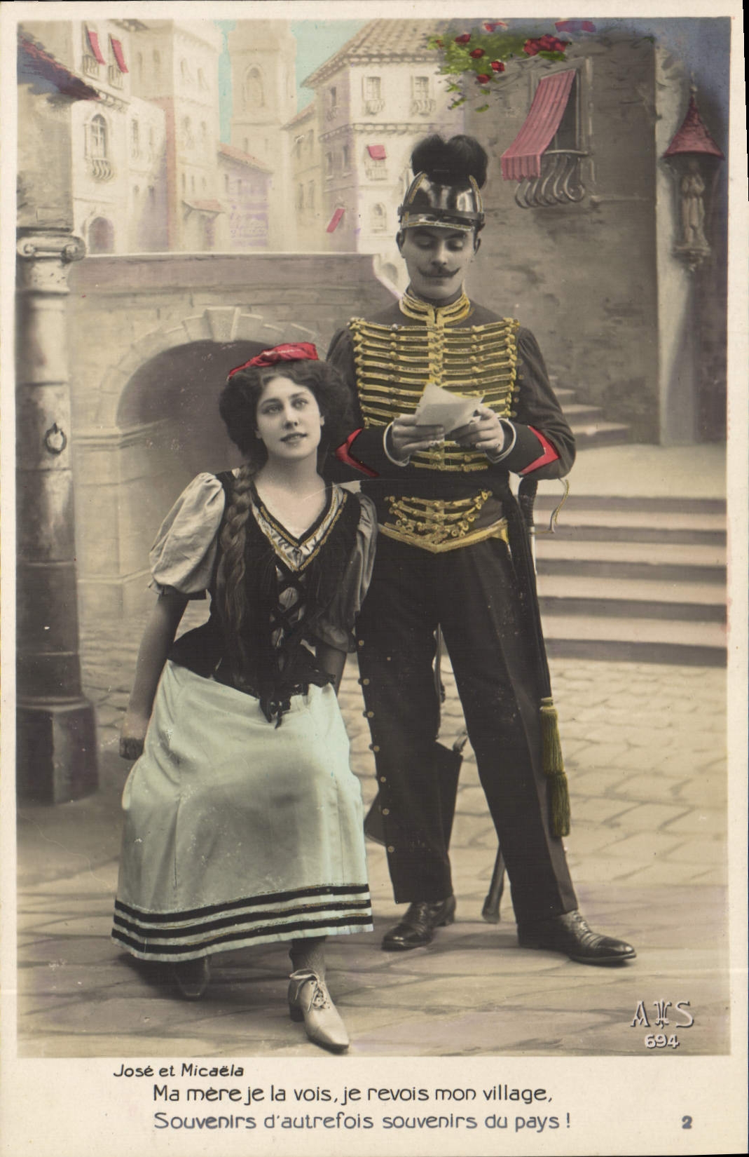 CPA Fantaisie Femme Carmen et Micaela Bizet 