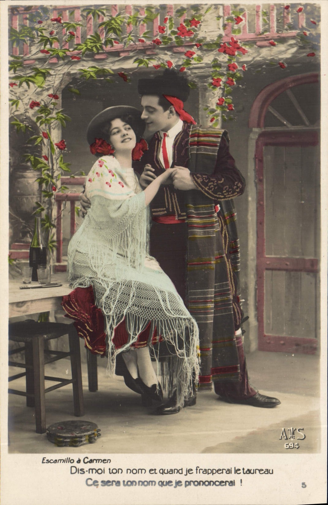 CPA Fantaisie Femme Escamillo a Carmen Bizet 