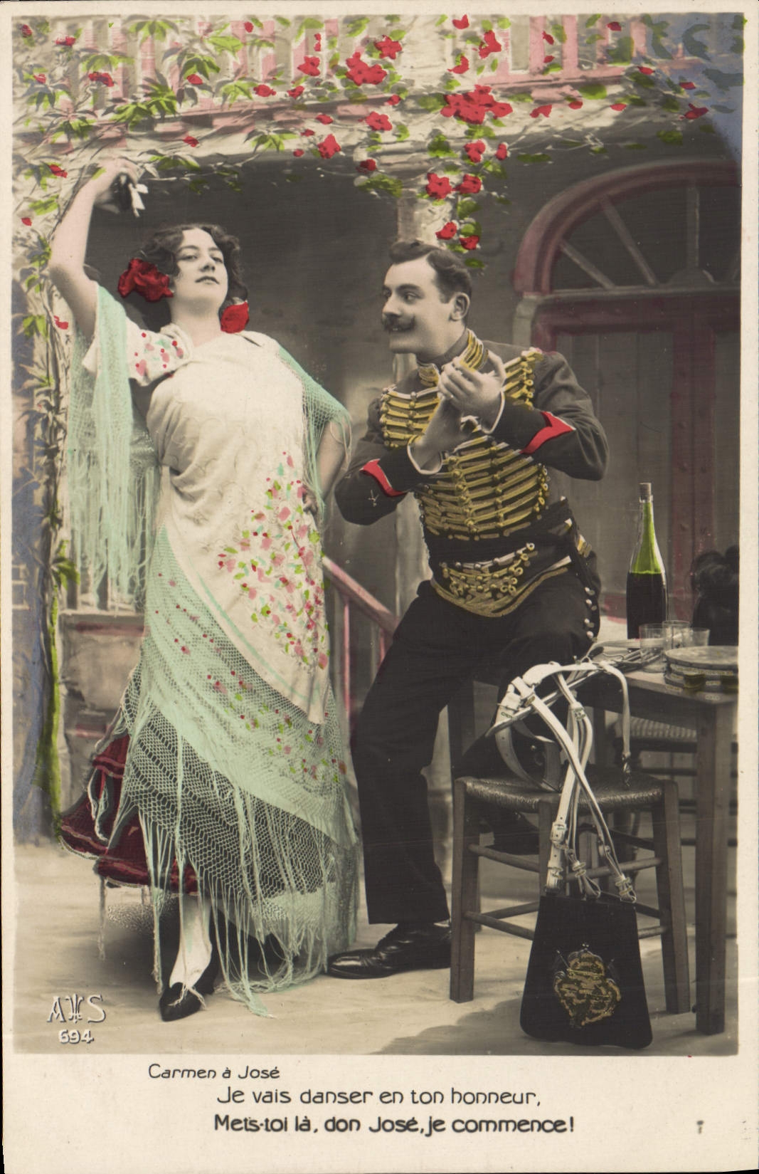 CPA Fantaisie Femme Carmen a Jose Bizet 