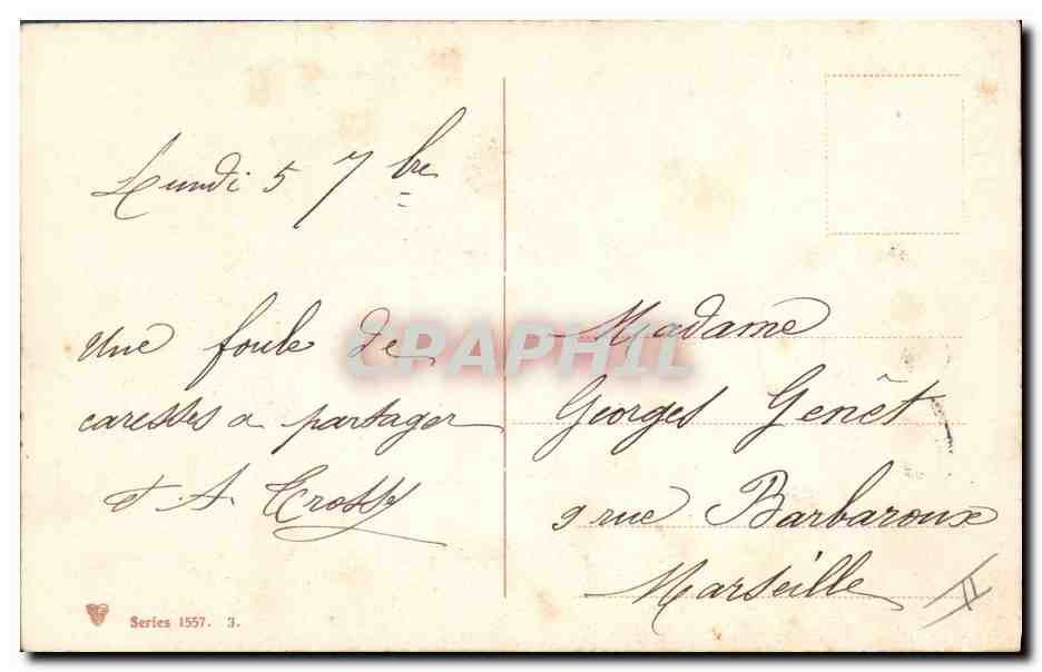 CPA Enfants Accordeon Chien  — Rückseite