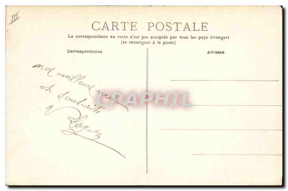 CPA Cochon Porc Cour de ferme En famille  — Verso