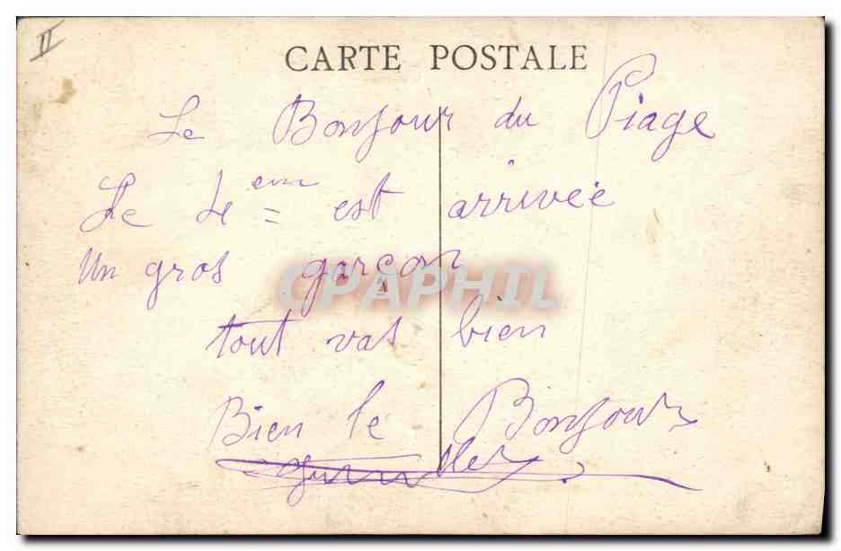 CPA Cochon Porc La sardine du vieux port de Marseille Lune  — Rückseite