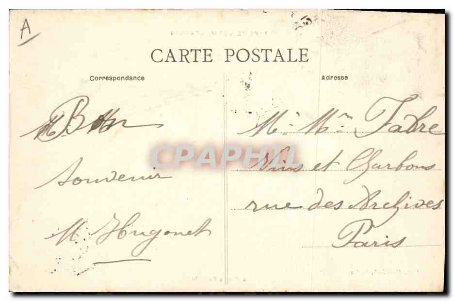 CPA Cochon Porc Type de nos montagnes La petite famille  — Rückseite