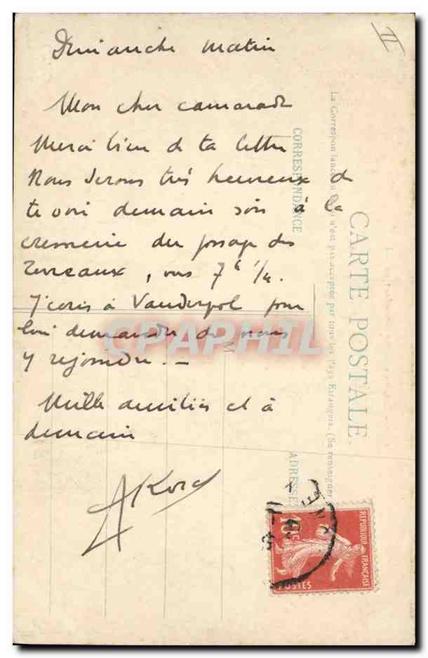 CPA Militaria Chasseurs Alpins descendant un col  — Rückseite