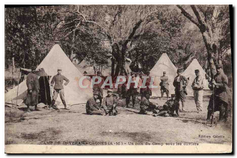 Camp de St-Yeran - Cagnes (A.M.) — Un coin du Camp sous les oliviers — Édition Giletta