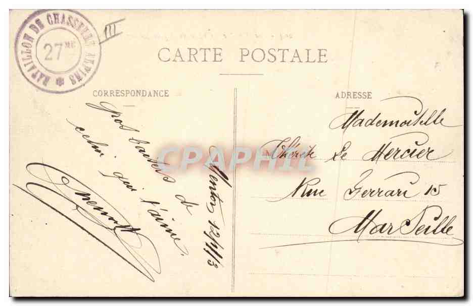 Lac Alpestre — Chasseurs Alpins faisant la lessive — éditeur non identifié, n° 204 — Achterkant