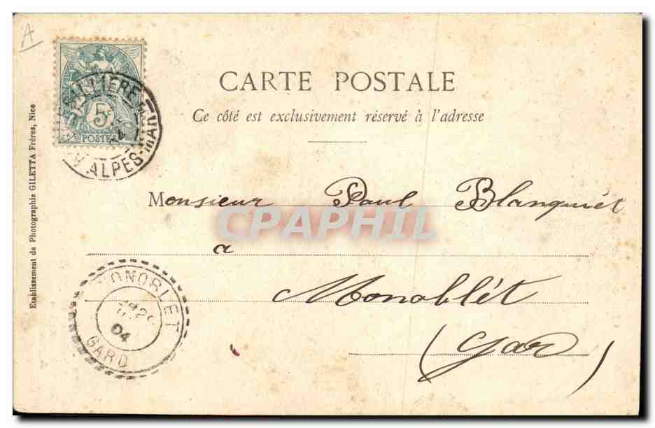 Groupe de Chasseurs Alpins dans les Alpes — Collection Artistique — Edition Giletta, phot. Nice, n°459 — Reverso