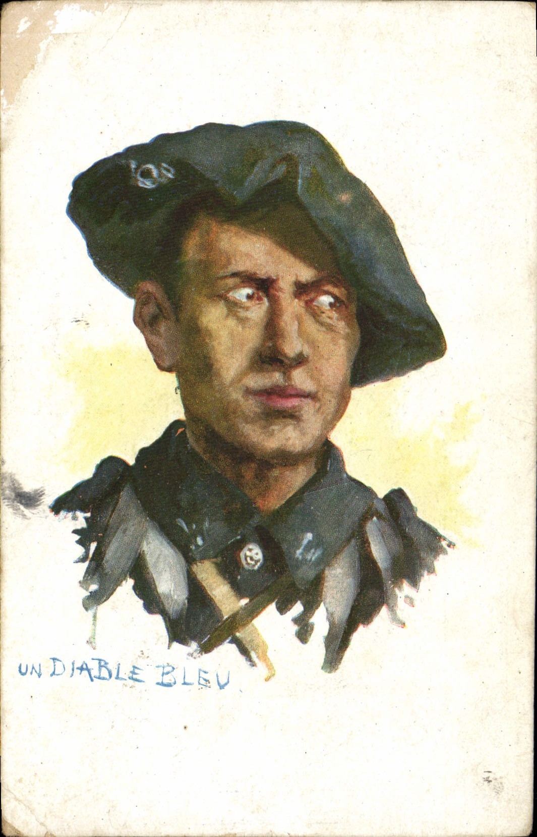CPA Militaria Chasseurs Alpins Un diable bleu 