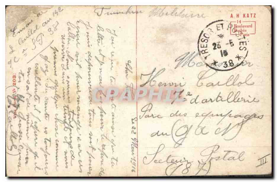 CPA Militaria Chasseurs Alpins Un diable bleu  — Rückseite