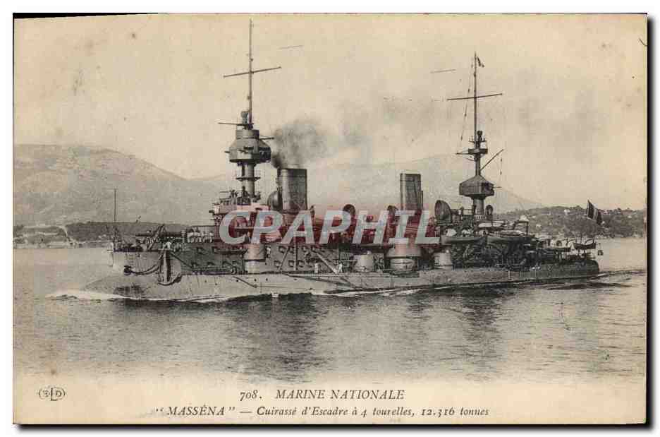 Croiseur cuirassé 'Masséna' — Marine nationale — éditeur S.D. n°708
