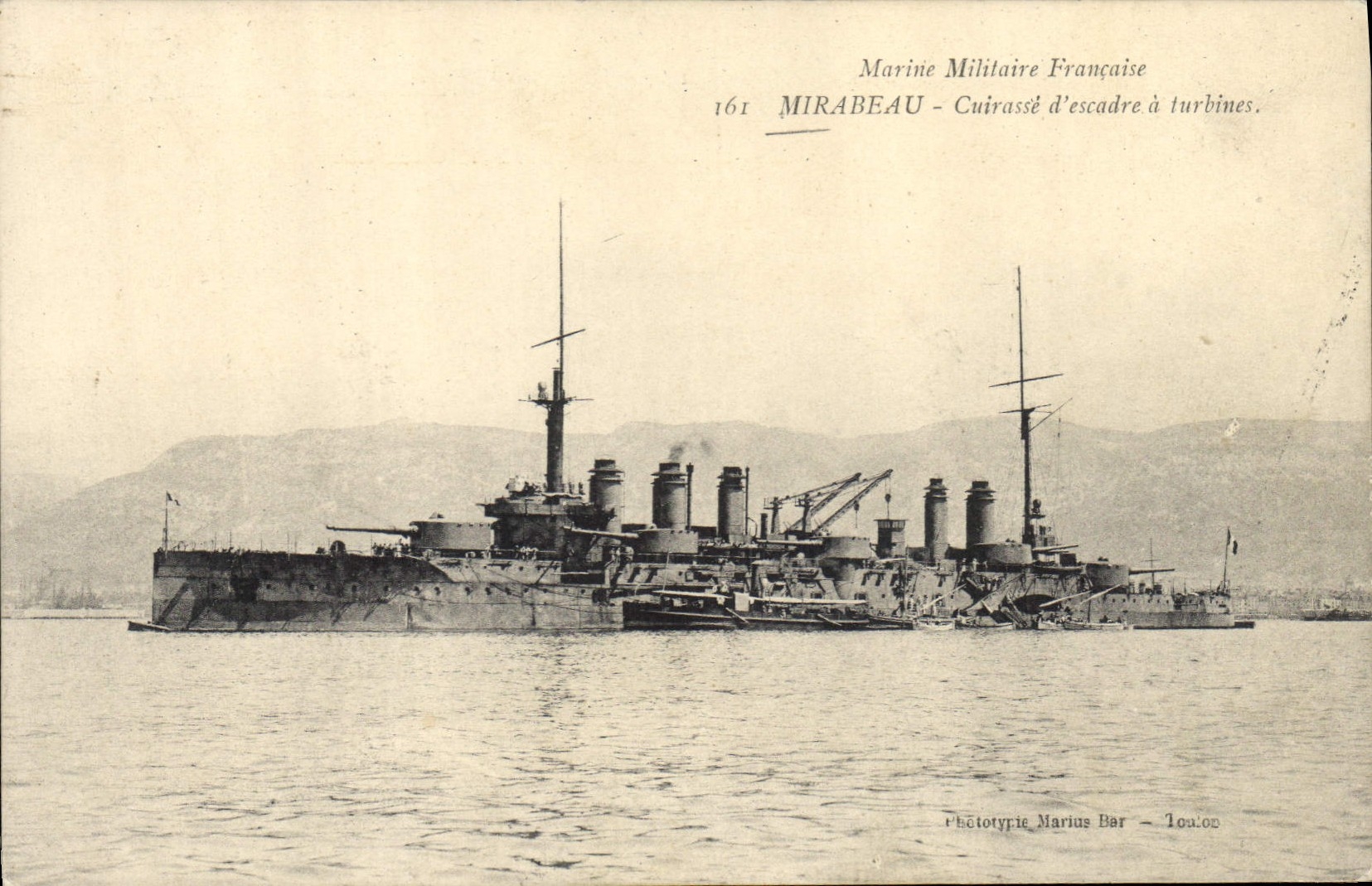 CPA Bateau Mirabeau Cuirasse d'escadre a turbines 