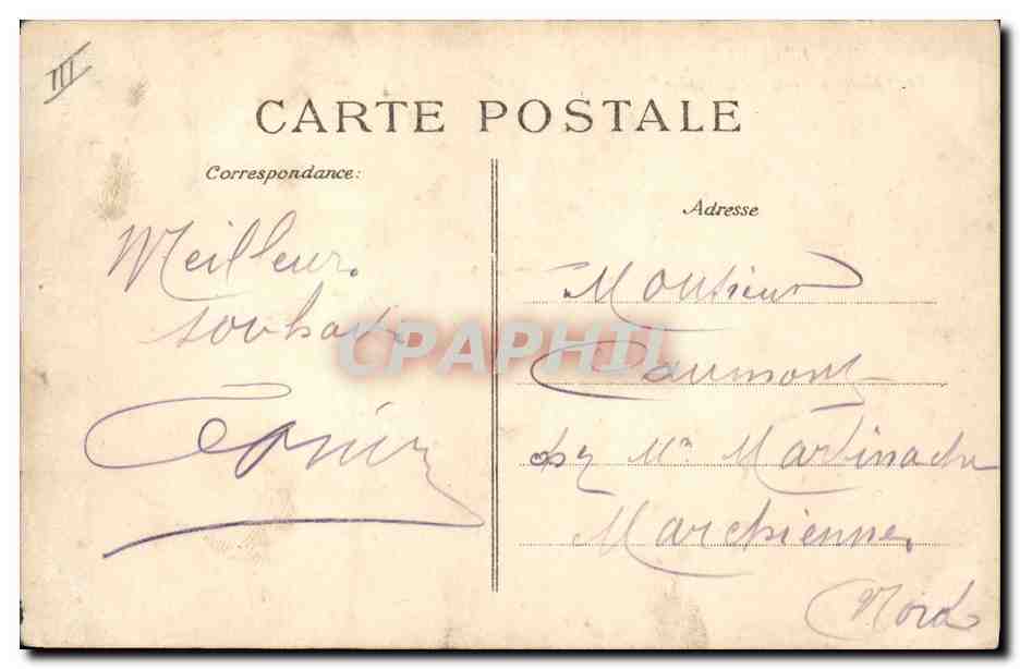 CPA Bateau Le Havre Le Massena Cuirasse d'escadre — Verso