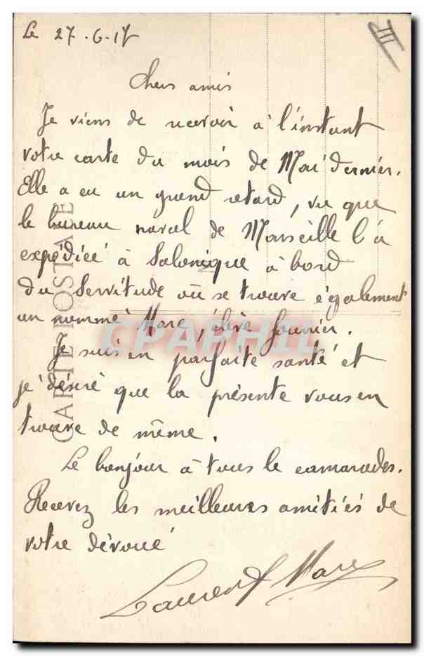 CPA Bateau Marceau Cuirasse Francais de 1er rang  — Verso
