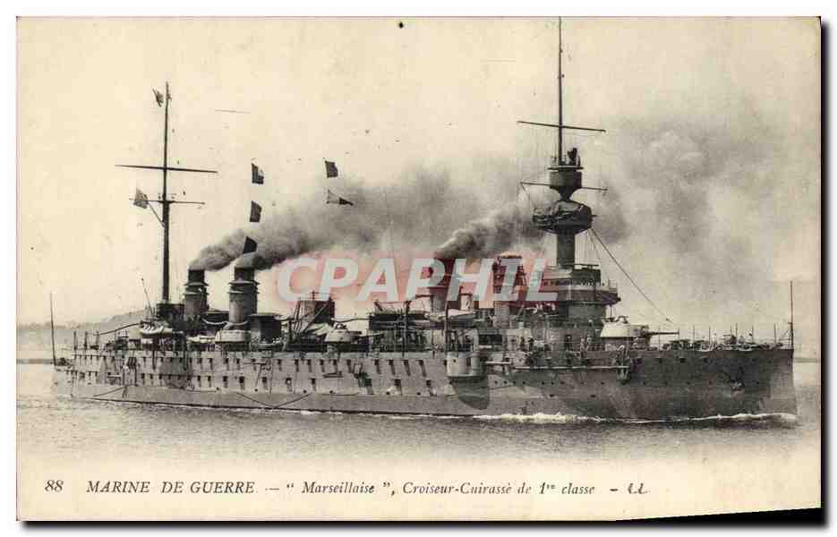 CPA Bateau Marseillaise Croiseur Cuirasse de 1ere classe 